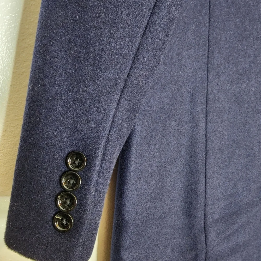 J. Crew Thompson Topcoat Navy Wool Winter Office Elegant Mens Luxury Preppy